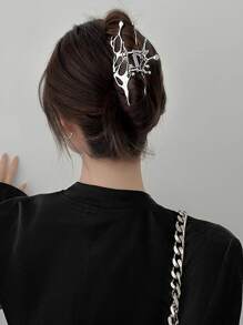 1 pieza Pinza de cabello con diseño asimétrico y hueco, pinza de calavera tipo esqueleto a la moda para decoración del cabello
