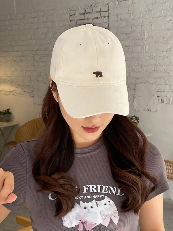 DAZY 1 gorra de béisbol de moda para mujer con bordado de oso para la vida diaria informal
