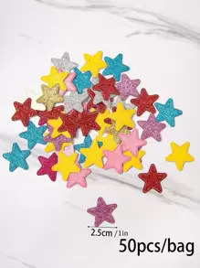 50入組金屬亮絲星星隨機縫紉補丁 - 彩色 - 查看 5