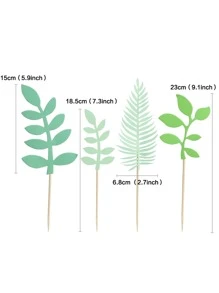 7 piezas decoración de pastel de hoja - Verde - Ver 4