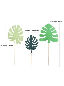 7 piezas decoración de pastel de hoja - Verde - Ver 5