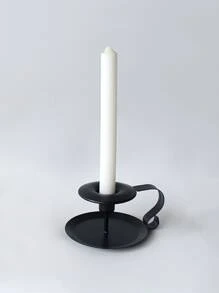 1pc Iron Candle Holder, European Style Minimalist Candle Stand For Home - Black - View 4