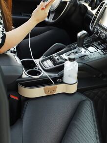 1入組小熊圖案汽車縫隙收納盒 - 彩色 - 查看 2