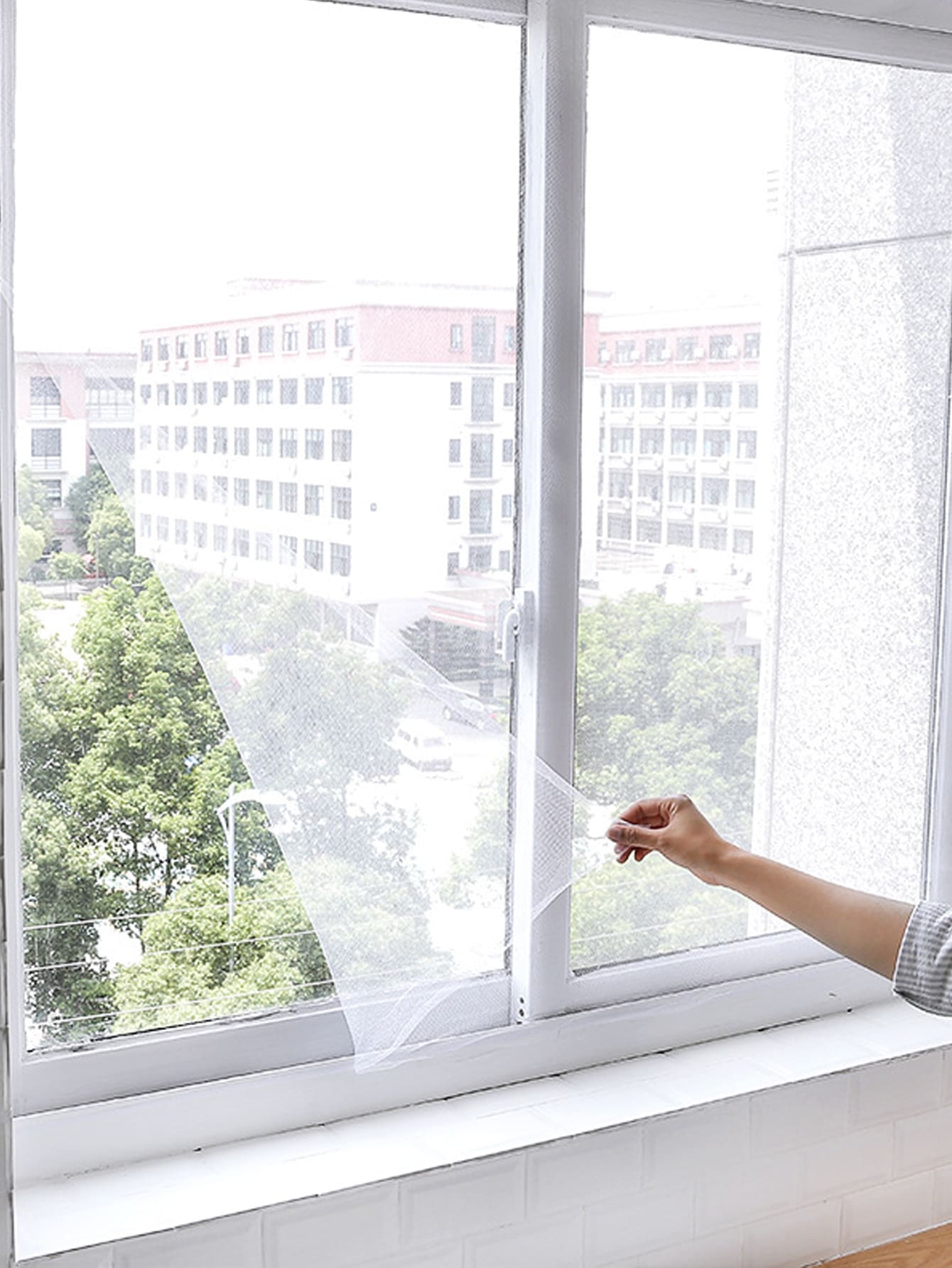 WHICHLIFE 1pc Anti-mosquito Window Screen, White Self Adhesive Window Net For Household - White - View 1