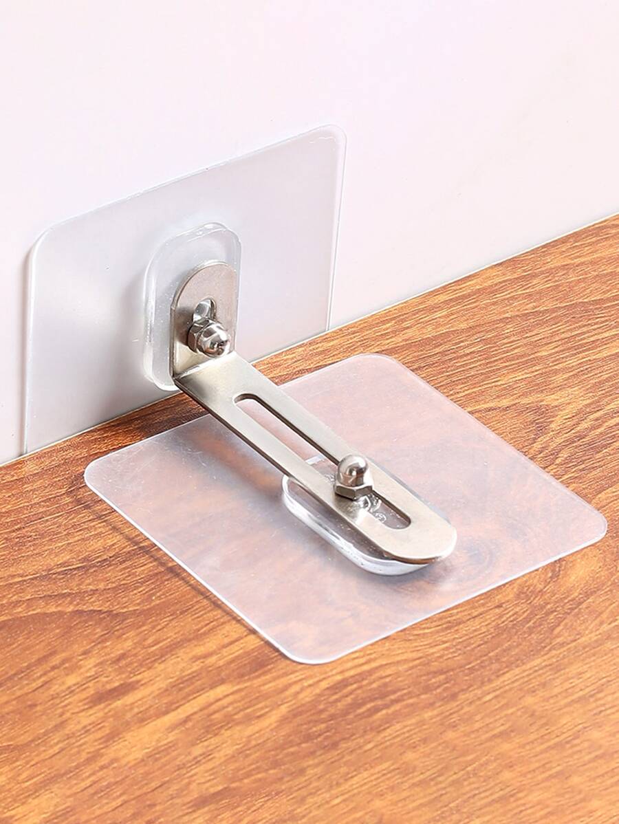 1pc Stainless Steel Furniture Fixing Holder, Wardrobe Fixing Tool For Home - Clear - View 1