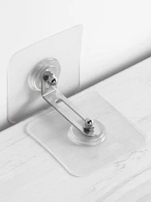 1pc Stainless Steel Furniture Fixing Holder, Wardrobe Fixing Tool For Home - Clear - View 3
