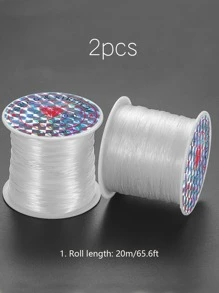 2pcs DIY Plastic Thread,Daily Clear Sewing Thread,Handmade DIY Jewelry Accessories - White - View 6