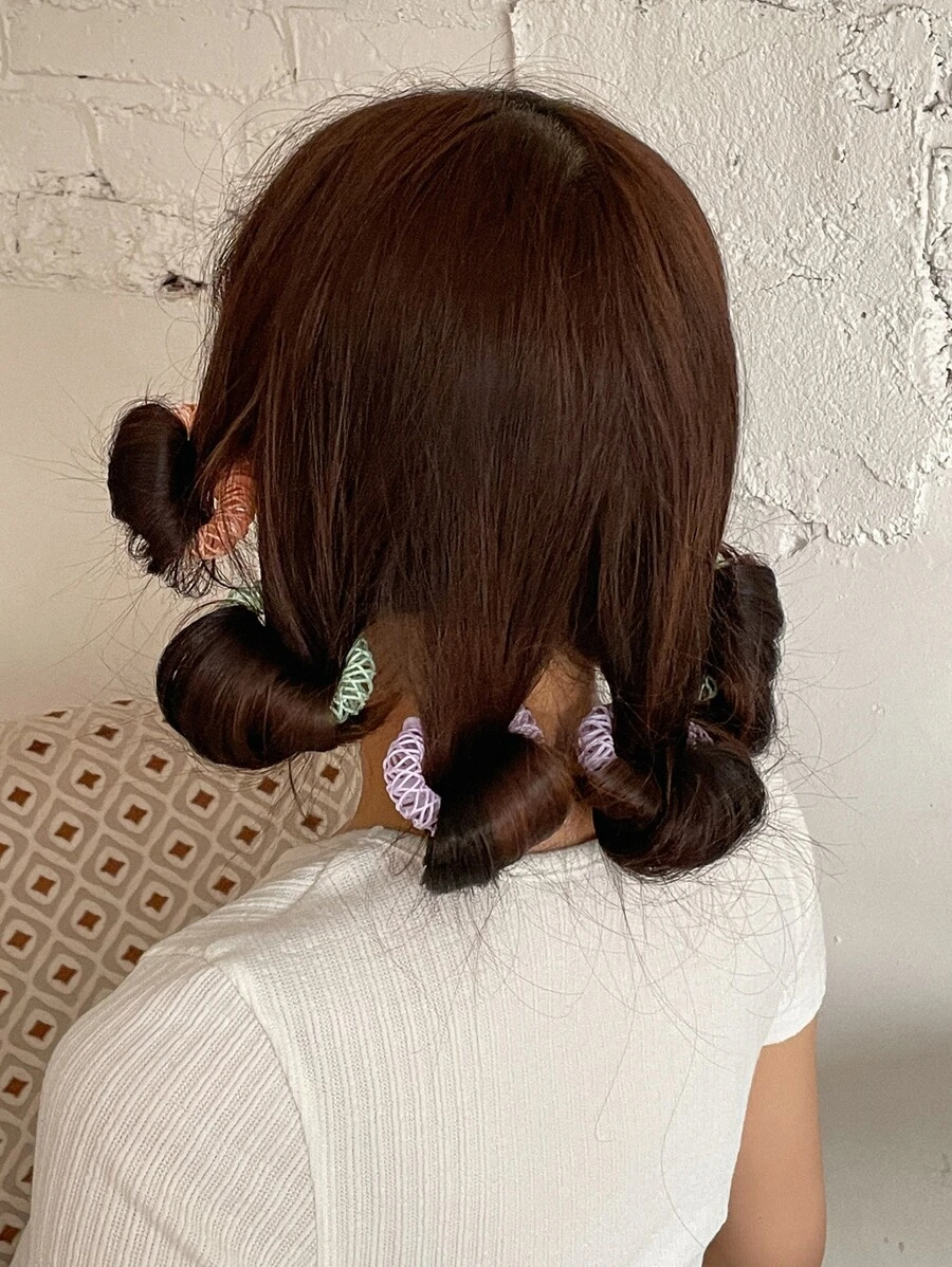 DAZY Self-Adhesive Plastic Hair Rollers - 8pcs Set - Multicolor - View 1