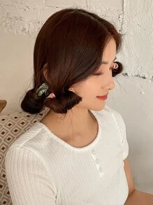 DAZY Self-Adhesive Plastic Hair Rollers - 8pcs Set - Multicolor - View 2