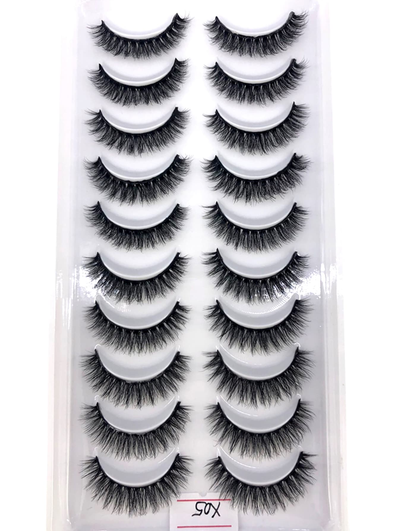 10 Pairs Natural Look Crisscross Thick & Curly Faux Mink Eyelashes, Soft False Eyelashes Extension Makeup Tools - 黑色 - 查看 1