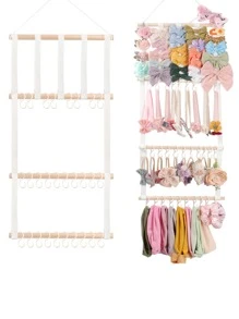 1 PC Giá treo tường bằng gỗ, Giá đỡ lưu trữ không đục lỗ cho gia đình - trắng - Xem 2