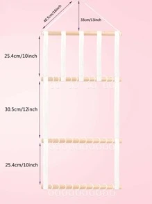 1 PC Giá treo tường bằng gỗ, Giá đỡ lưu trữ không đục lỗ cho gia đình - trắng - Xem 4