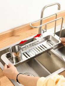 1 pieza Rejilla de drenaje del fregadero de acero inoxidable - Plateado - Ver 3