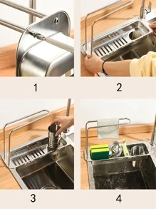 1 pieza Rejilla de drenaje del fregadero de acero inoxidable - Plateado - Ver 6