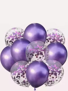 10 quả bóng bay trang trí tiệc, Giáng sinh - Màu tím - Xem 1