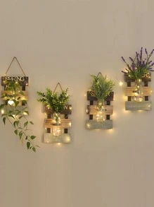 1 pieza Maceta con diseño geométrico montada en la pared, decoración del hogar, jarrón de flores, centro de mesa, decoración de mesa - Multicolor - Ver 7