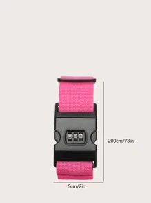 螢光紅行李箱綁帶適合旅行手提箱扣飾背帶手提箱腰帶,密碼鎖帶密碼鎖配件適合旅行適合女士男士 - 玫紅色 - 查看 3