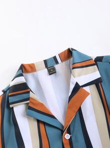 Manfinity RSRT Men Striped Shirt & Drawstring Waist Pants Without Tee - Multicolor - View 4