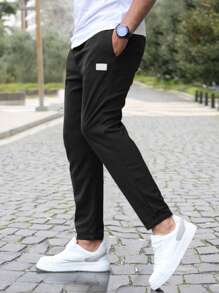 Manfinity Homme Quần Nam Dây kéo Túi màu trơn Giải trí - màu đen - Xem 2