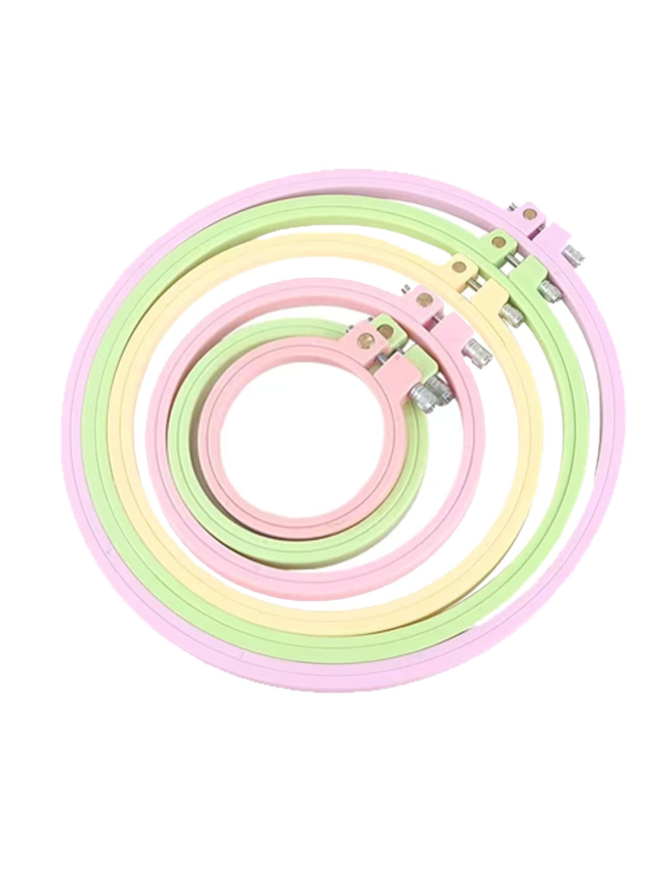6pcs Candy-Colored Circular Embroidery Hoops (9/12/15/18/21/25cm) - Multicolor - View 1