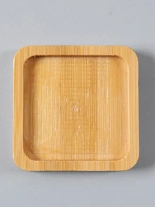 1入組竹製杯墊廚房用簡易方桌墊 - 杏色 - 查看 1