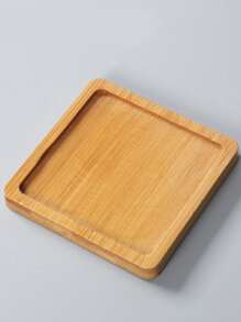 1入組竹製杯墊廚房用簡易方桌墊 - 杏色 - 查看 3