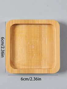 1入組竹製杯墊廚房用簡易方桌墊 - 杏色 - 查看 4