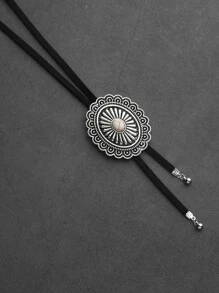 1入組向日葵吊墜項鍊帶長款PU皮革燈芯絨適用於套頭毛衣 - 白色 - 查看 4