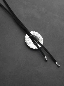 1入組向日葵吊墜項鍊帶長款PU皮革燈芯絨適用於套頭毛衣 - 白色 - 查看 5