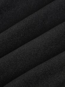 SHEIN MOD Colourblock Off Shoulder Ruched Detail Dress - Black - View 4