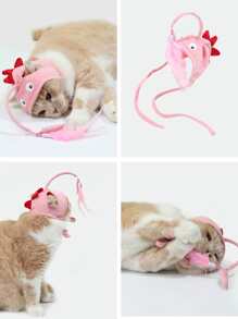 1pc Eyeball Decor Cat Headwear For Cat For Play - Baby Pink - View 3