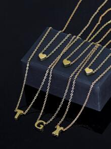 GuoShuang Bộ 2 dây chuyền mặt trái tim thời trang dành cho nữ - Vàng - Xem 4