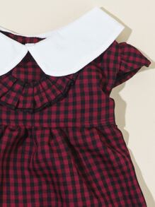 1入組格紋印花寵物連衣裙適用於狗狗適用於夏天 - 彩色 - 查看 9