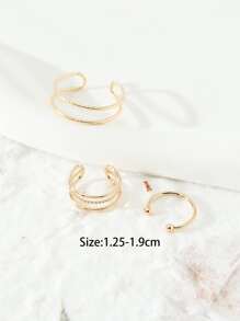 3入組/套極簡腳趾環