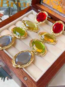 水晶裝飾耳墜 - 彩色 - 查看 2