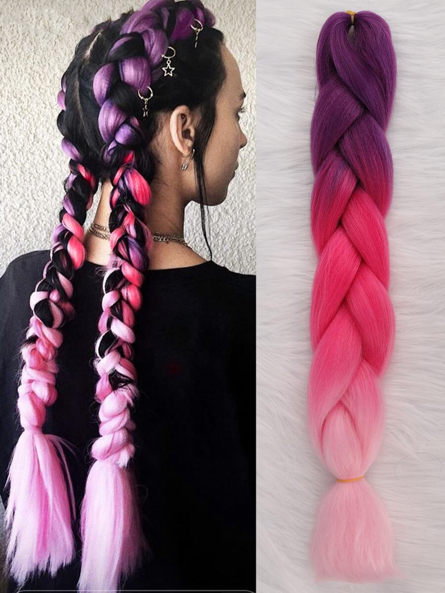 Bím tóc tổng hợp dài ombre - Nhiều màu - Xem 1