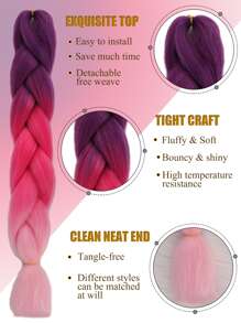 Bím tóc tổng hợp dài ombre - Nhiều màu - Xem 4