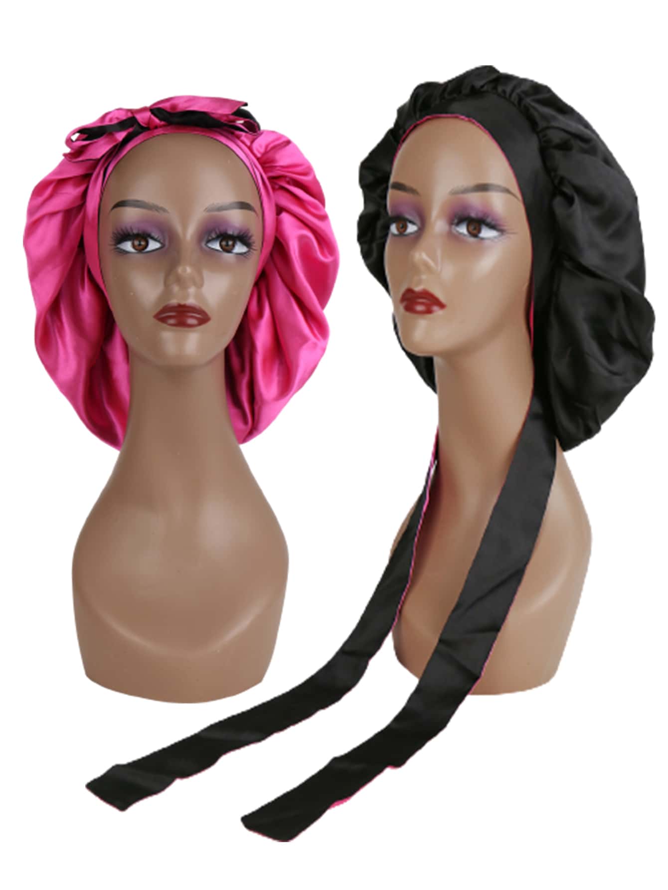 1pc Wig Sleeping Cap - Black - View 1