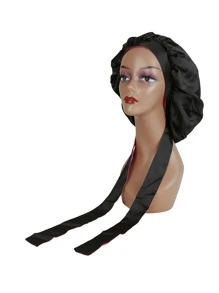 1pc Wig Sleeping Cap - Black - View 2