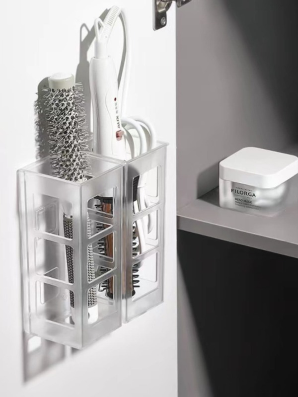 1pc Transparent Hollowedout Bathroom Wallmounted Organizer SHEIN UK