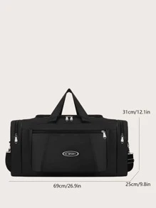 极简主义旅行包 字母图案双手柄 运动旅行包 夏季沙滩包 度假旅行必需品 夏季度假配件 旅行收纳包 医院包 露营旅行配件 返校用品 - 黑色 - 查看 4