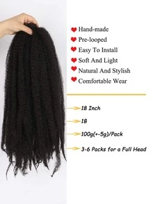 Phần mở rộng tóc tổng hợp xoăn trung bình Marley Crochet - màu đen - Xem 5
