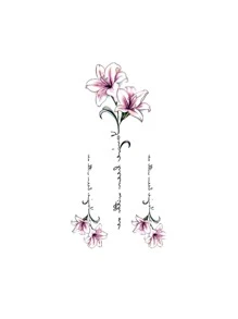 Etiqueta engomada del tatuaje, 1 hoja de tatuajes temporales con estampado de flores para mujeres, pegatinas de tatuaje para adultos, flor de tatuaje realista, para mujeres y niñas,tatuajes maquina para tatuar tatuajes falsos - Multicolor - Ver 2