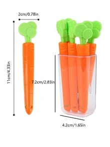 5 Cái/bộ Kẹp Niêm Phong Thực Phẩm Bằng Nhựa, Kẹp Niêm Phong Thiết Kế Cà Rốt Sáng Tạo Cho Thực Phẩm - Nhiều màu - Xem 2