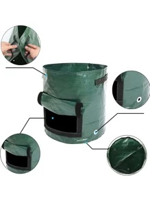 1pc Portable Plant Grow Bag, Modern PE Plant Grow Pot With Handle For Kitchen - Green - View 3