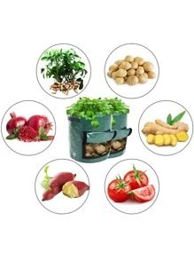 1pc Portable Plant Grow Bag, Modern PE Plant Grow Pot With Handle For Kitchen - Green - View 4