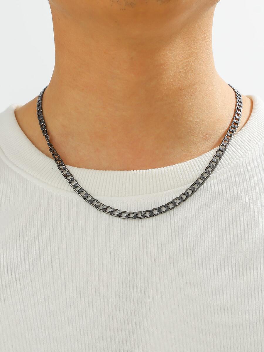 1 Miếng Nam Phong cách Công sở Dạng hình tròn Vòng cổ dây  , Chế tạo Của Mạ vàng Thau - Màu Đen Súng - Xem 1