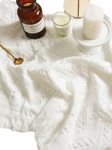 1 Máy Tính Cắm Trại Dã Ngoại Thảm 90X90 Cm Lều Đất Tấm Bãi Biển Chăn Phong Cách Pháp Ngoài Trời Gear Dành Cho Du Lịch - trắng - Xem 3