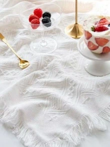 1 Máy Tính Cắm Trại Dã Ngoại Thảm 90X90 Cm Lều Đất Tấm Bãi Biển Chăn Phong Cách Pháp Ngoài Trời Gear Dành Cho Du Lịch - trắng - Xem 4