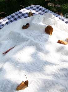 1 Máy Tính Cắm Trại Dã Ngoại Thảm 90X90 Cm Lều Đất Tấm Bãi Biển Chăn Phong Cách Pháp Ngoài Trời Gear Dành Cho Du Lịch - trắng - Xem 8